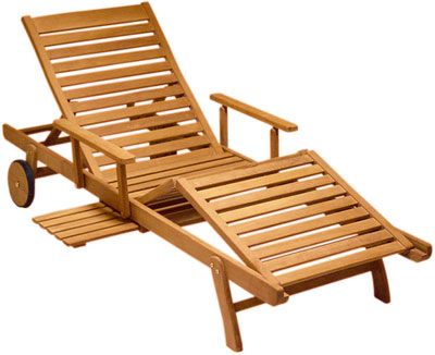 Hampton Teak Wood Chaise Lounger